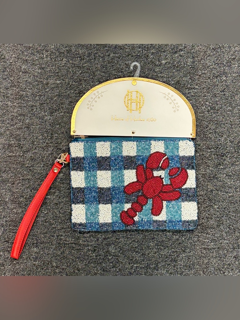 House of Harlow 1960 Beaded Red Lobster Clutch
